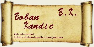 Boban Kandić vizit kartica